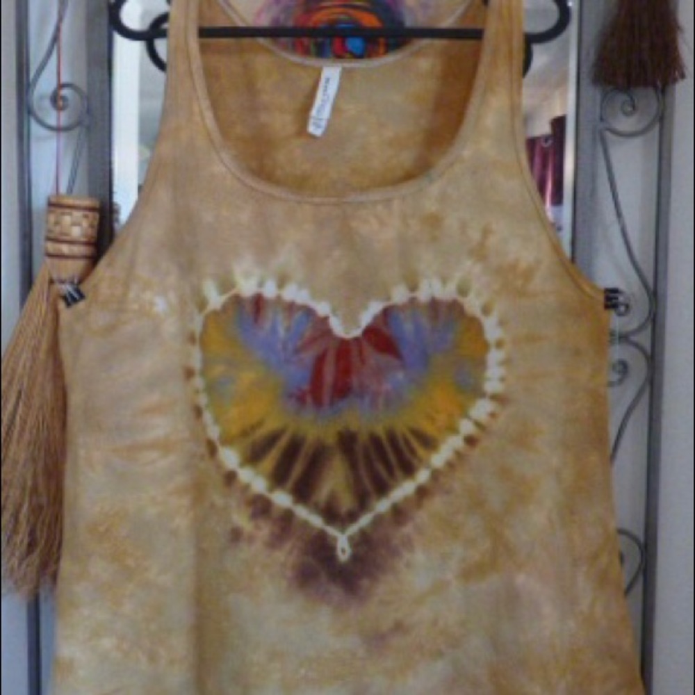 Tie-Dye Fall Flava Heart Tank Top